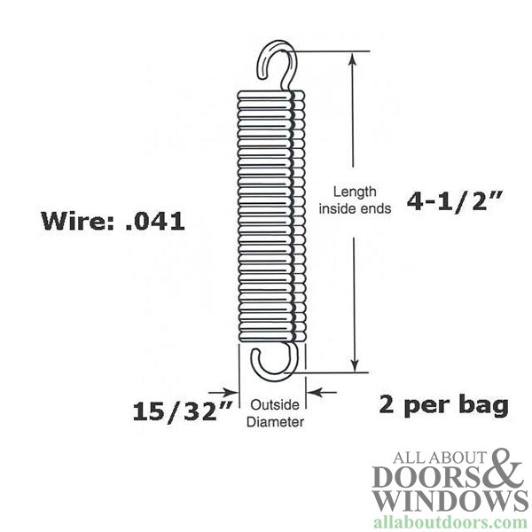 Extension Spring – 15/32" Diameter x 4-1/2" Length, .041 Wire