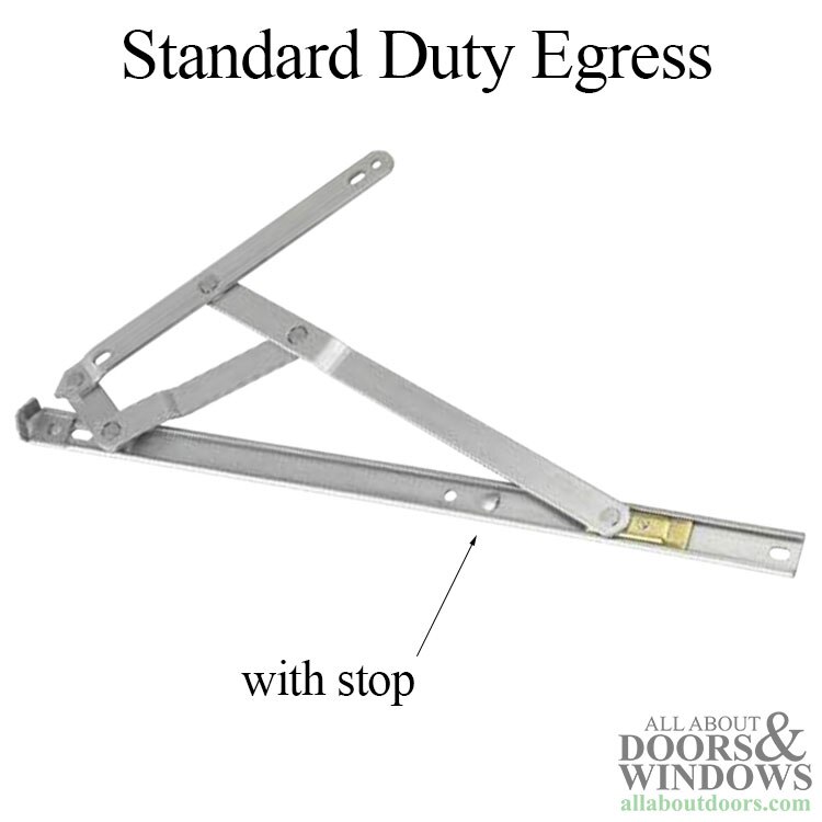 Anderberg 222SS Stainless Casement Hinge with Egress Stop