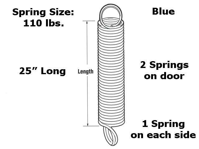Extension Spring – 110 lbs Capacity – Blue Line Drawing