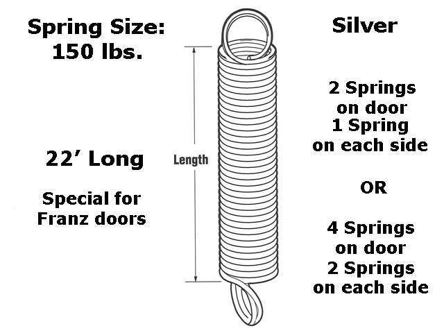 Extension Spring - 150 lbs Capacity - Silver - Frantz Garage Door