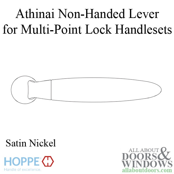 Hoppe Athinai non-handed lever handle for multipoint lock handlesets