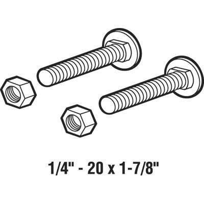 1/4"-20 x 1-7/8" Carriage Bolts with Nuts – 12 Pack