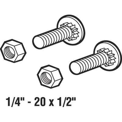 Ribbed Neck Bolts with Nuts Sizes