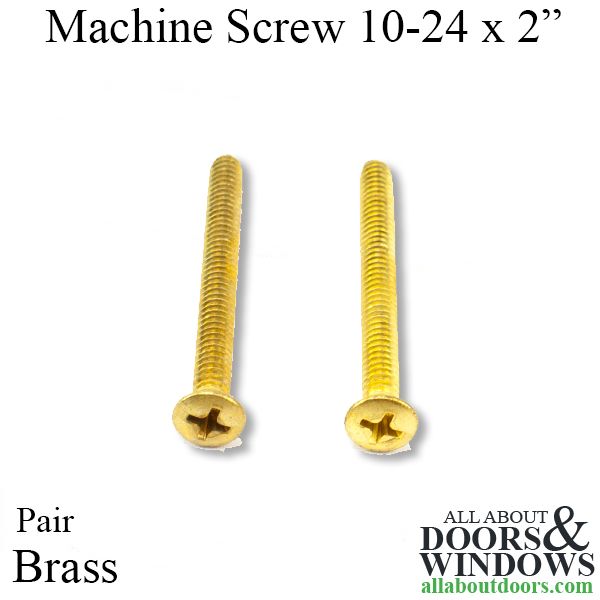 Amesbury brass machine screw 10-24 x 2" pair of two