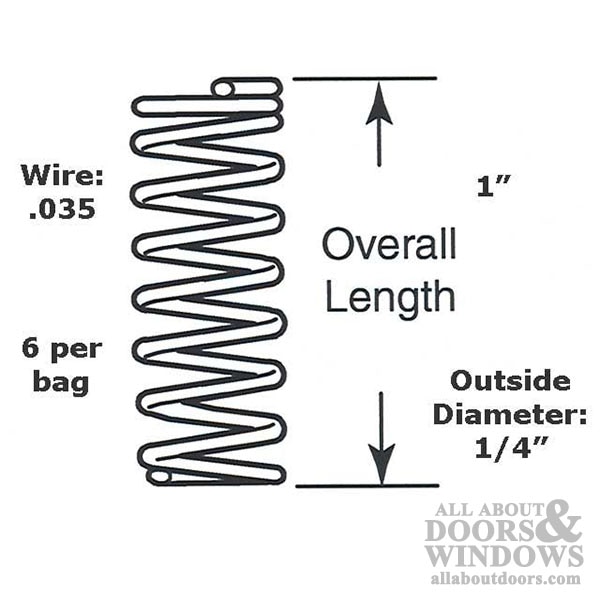 1/4" x 1" Compression Spring – .035 Wire – 6 Pack