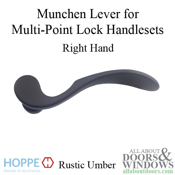 Hoppe Munchen lever handle for right handed multipoint lock handlesets