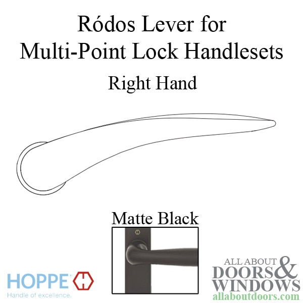 Hoppe Ródos lever handle for right handed multipoint lock handlesets
