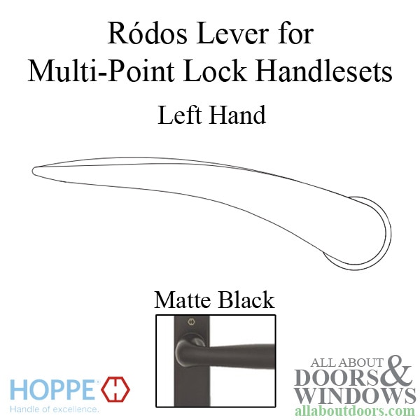 Hoppe Ródos lever handle for left handed multipoint lock handlesets