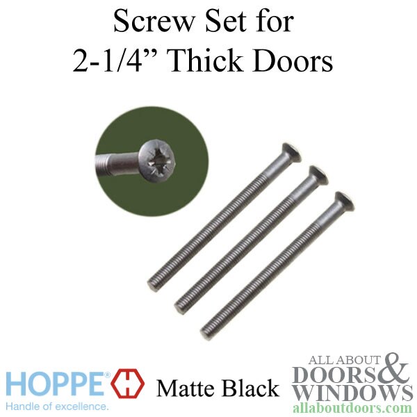 Hoppe 65mm Screw Pack for Back Plates – Matte Black – 3 Pack