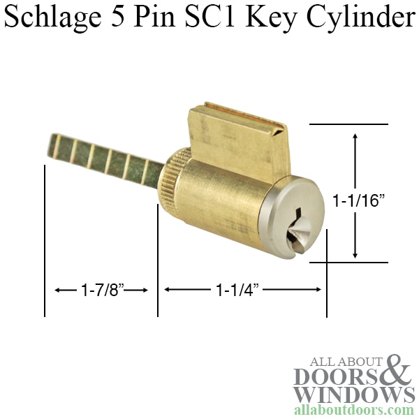 Dimensional diagram for proper installation of HLS7 SC1 cylinder in multipoint lock systems