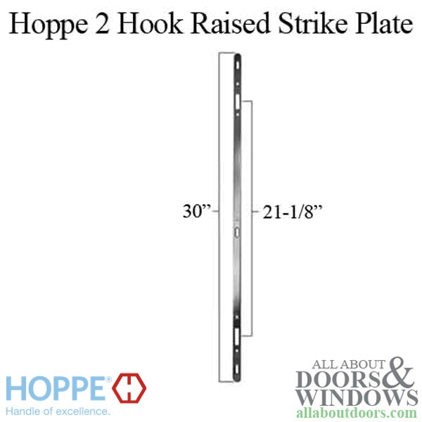 Hoppe 2 Point Sliding Door Lock Strike - 16mm Face, 5.3mm Thick, 30" Length