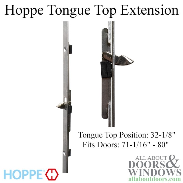 Hoppe 16mm Manual Top Extension, Tongue at 32.12", Radius End | All About Doors and Windows