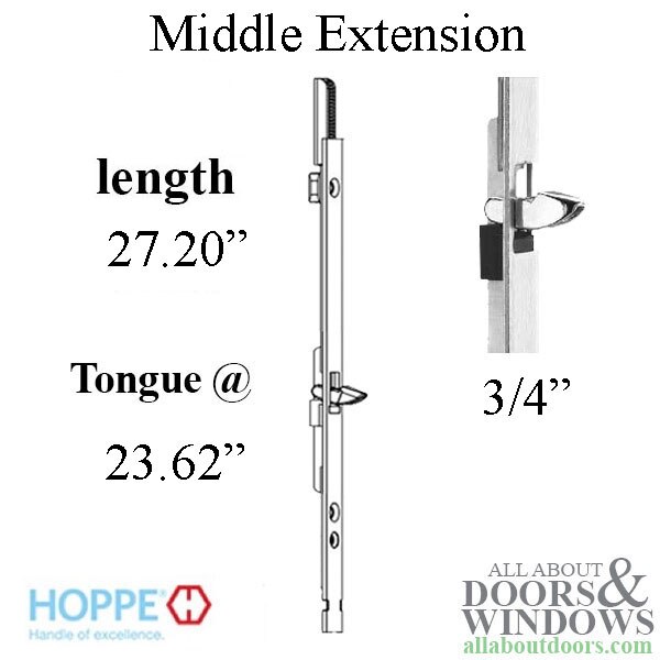 20mm Manual Middle Extension – Shootbolt-Tongue at 23.62 and 27.20 Inch Length