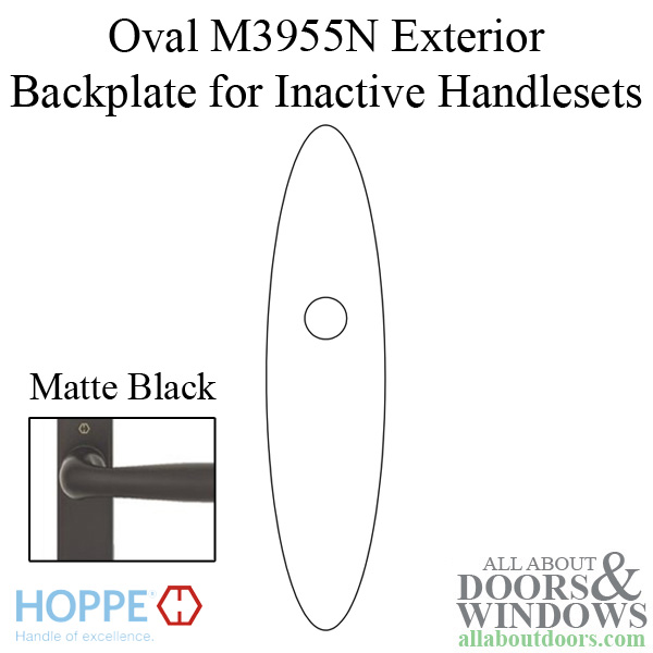 HOPPE oval exterior backplate M3955N for inactive handlesets