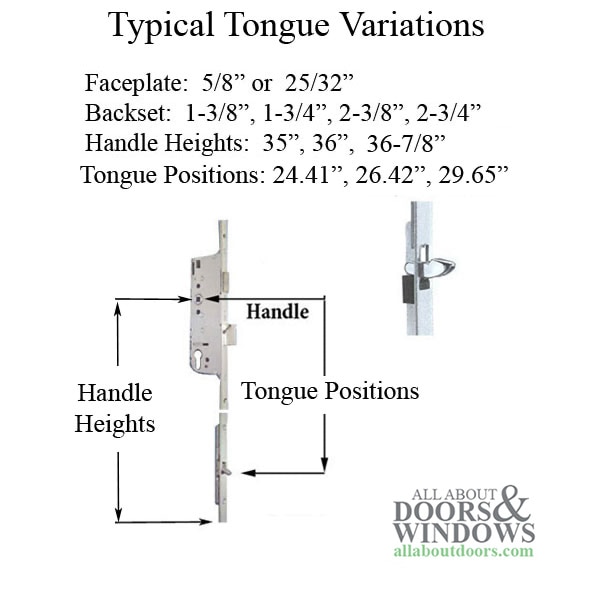 16mm Manual 35/92 Gear with Tongue at 24.41 inches and 1 inch Deadbolt