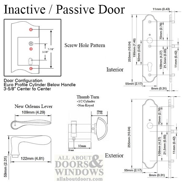 Technical Drawing – M1610 / 3965N Inactive Trim