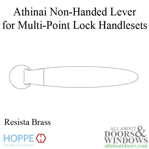 Hoppe Athinai non-handed lever handle for multipoint lock handlesets