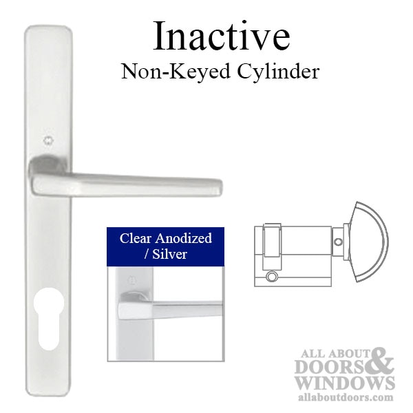 HOPPE Frankfurt A117 / 2246N Inactive Multipoint Handleset – Clear Anodized – Aluminum