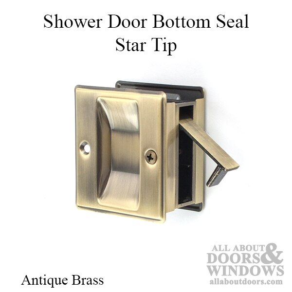 Flush Pocket Door Pull – Passage – Antique Brass