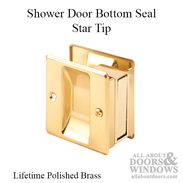 Passage pocket door pull, 2-1/2 x 2-3/4 inch size, shown in Lifetime Polished Brass