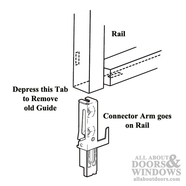 Acme guide and bracket mounted in sliding door frame