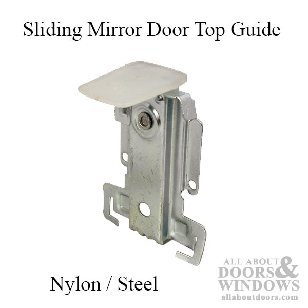 Sliding Mirror Door Top Guide – 3-7/16 Inch Steel Housing – Nylon Guide