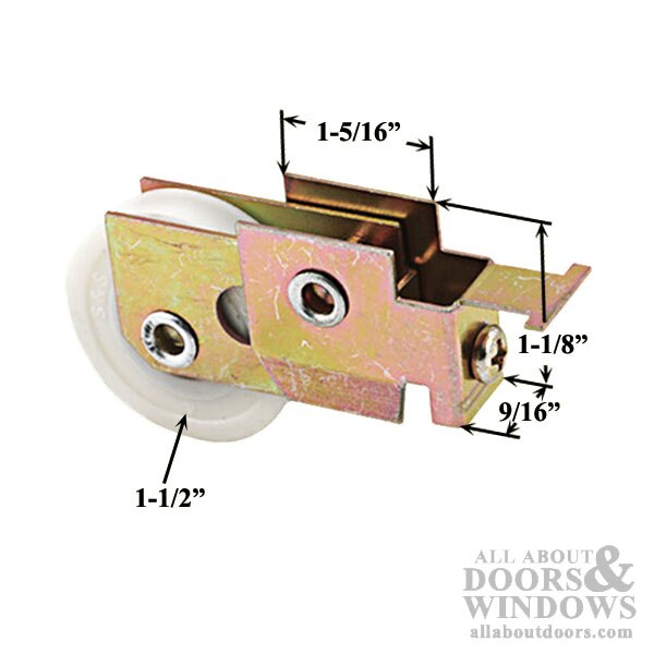 Roller and bracket dimensions for mirror door hardware