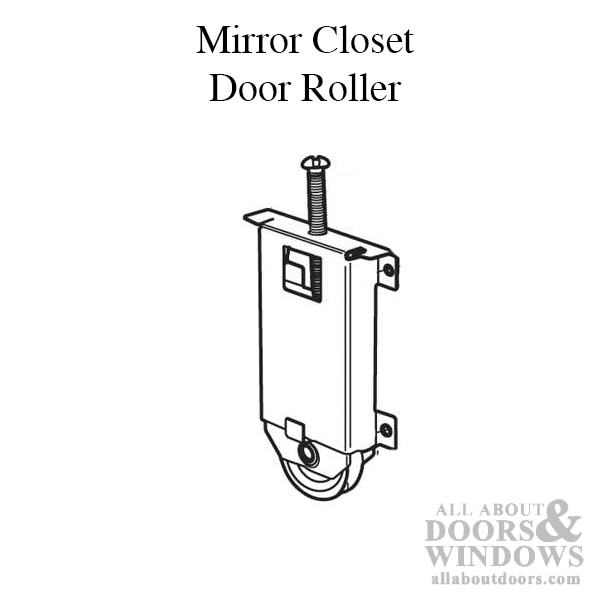 Roller Assembly – 1-1/2 Inch Nylon Wheel – for Sliding Mirror Door