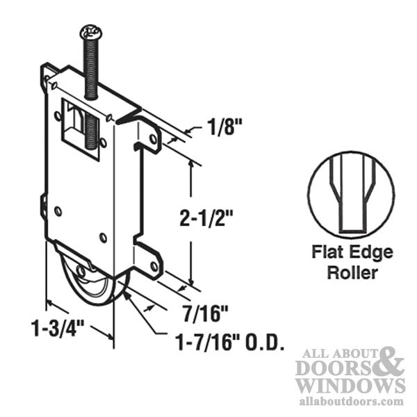 Specs for 1-3/4 inch flat wheel roller