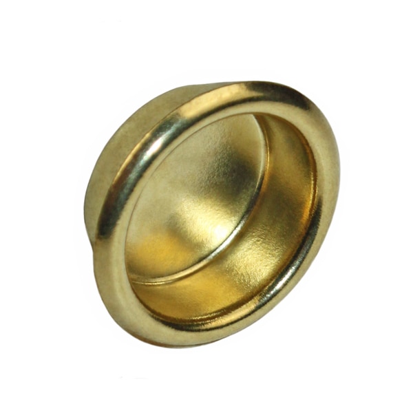 Finger Pull – 2-1/8" Diameter, ¼″ Deep – Antique Brass – Acme No. 315