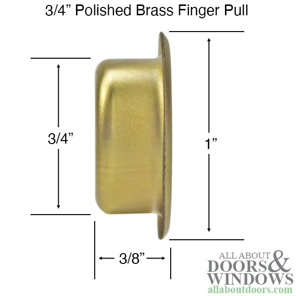 Acme ¾″ Finger Pull – Polished Brass