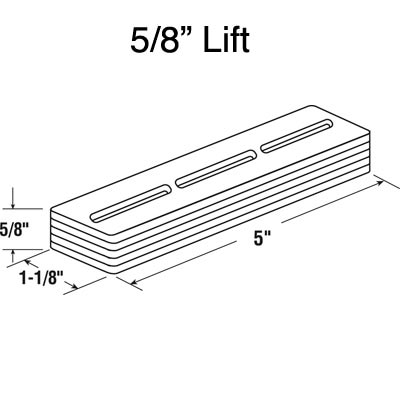 Carpet Riser for Door Guides – Up to 5/8 Inch Lift, 5 Pack
