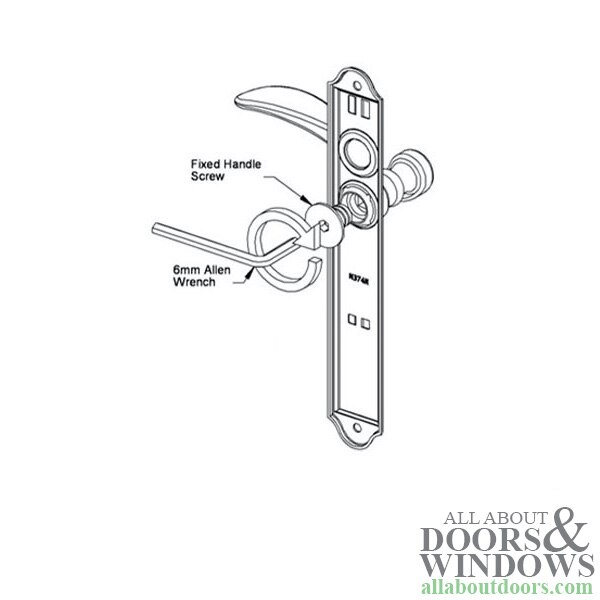 Installed HOPPE handle using mounting bolt
