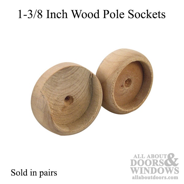 Wood Pole Sockets – Fits 1-3/8 Inch Diameter Closet Rods