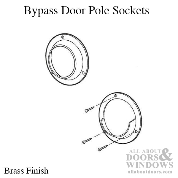 Metal Pole Sockets – Fits 1-3/8 Inch Diameter Wood Closet Rods
