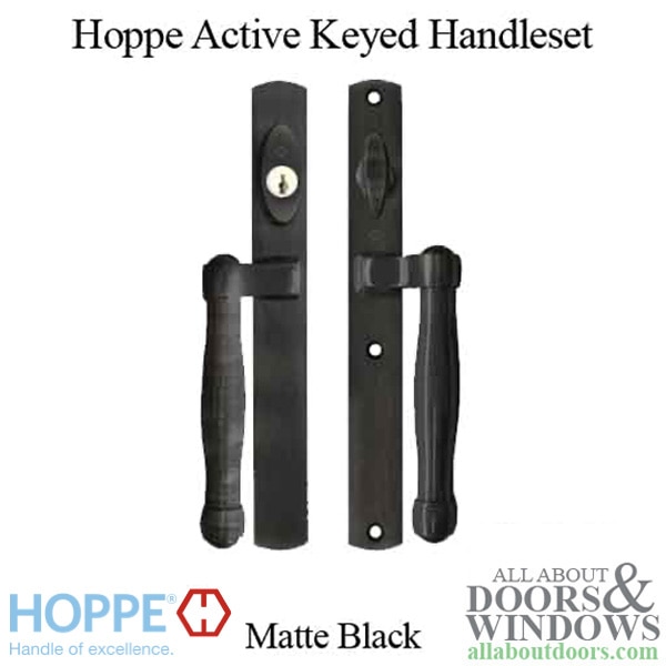 Hoppe HLS 9000 Sliding Door Handle-Set – M574/2165N Active Keyed – Matte Black