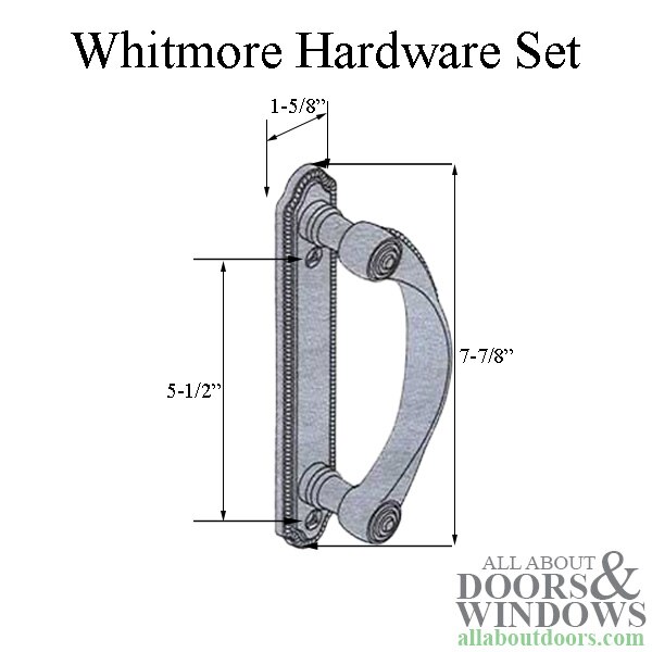 Andersen 4Panel Gliding Door Interior/Exterior Trim Whitmore Hardware Set