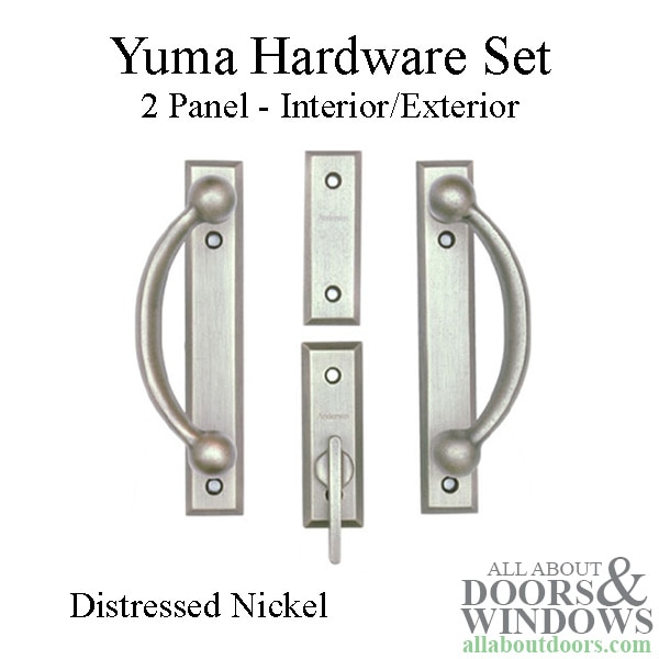 Andersen Yuma 2-Panel Gliding Door Interior/Exterior Trim Hardware – Distressed Nickel