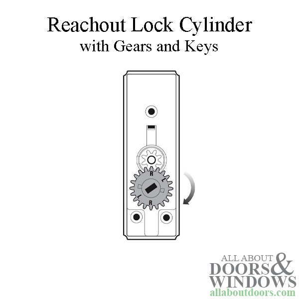 Reachout Lock Cylinder with Gears and Keys Diagram