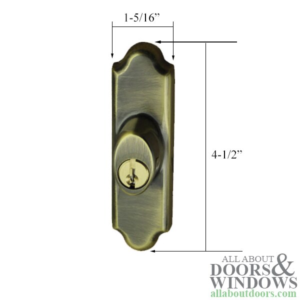 Covington Style Exterior Keyed Lock with Schlage Keyway - Right-Handed -Dimensions