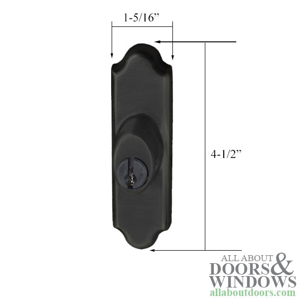 Andersen Covington Exterior Keyed Lock - Dimensions
