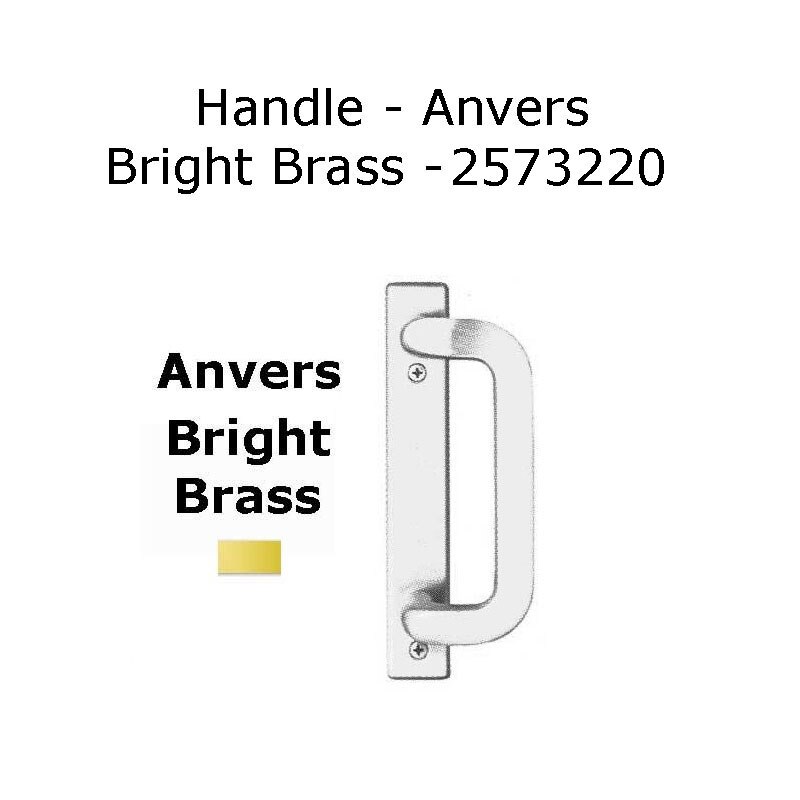Andersen Anvers Handle Frenchwood Gliding Door Bright Brass
