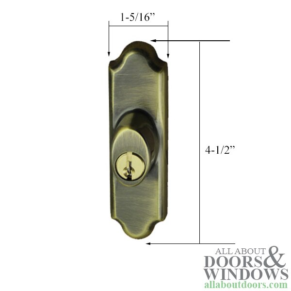 Covington Style Exterior Keyed Lock with Schlage Keyway - Dimensions