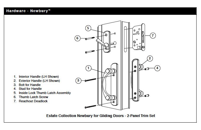 Andersen Window Frenchwood Gliding Door Hardware Newbury Thumb