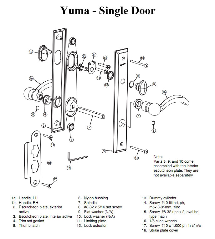Yuma Single Door Product Contents