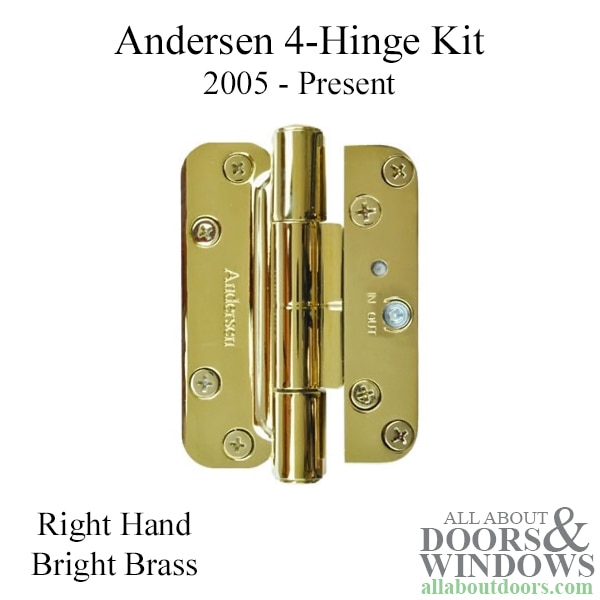 4-hinge kit, right handed, brass