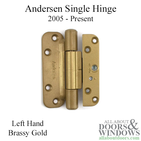 1 hinge, left hand, brassy gold