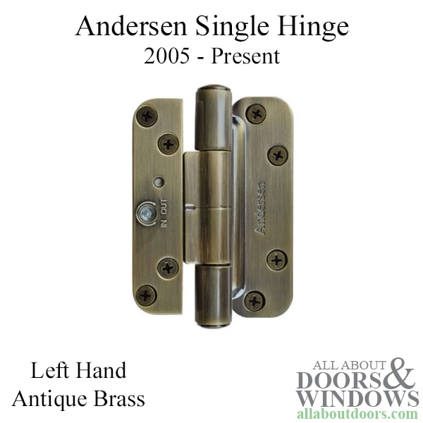 Left hand hinge, antique brass