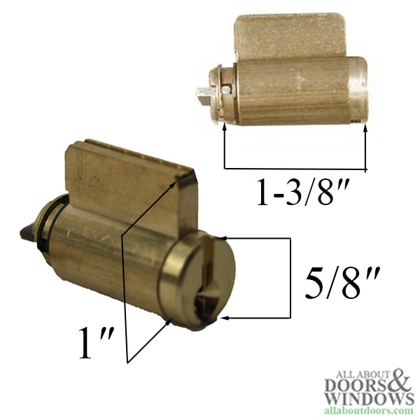 Andersen Hinged Patio Door Lock Cylinder with Two Keys for Frenchwood Hinged Door - Dimensions