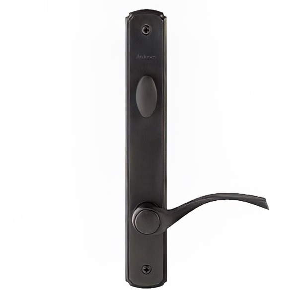 Andersen Newbury Single Hinged Door Hardware. Non-keyed Active Trim Handleset in Oil Rubbed Bronze